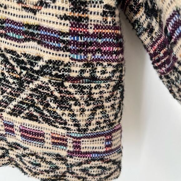 Zara Jacquard Tweed Tribal Aztec Ethic Printed Vtg Inspired Wool Blend Jacket - Picture 6 of 10